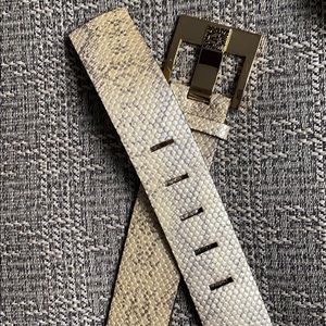 Anne Klein Leather Belt Small Gold Hardware